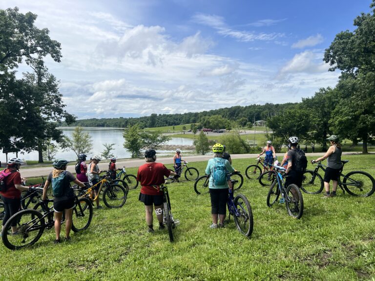 GRiT coaches learning how to teach mountain bike skills
